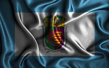 Malaga flag, , silk wavy flags, spanish provinces, Day of Malaga, fabric flags, Flag of Malaga, 3D art, Malaga, Europe, Provinces of Spain, Malaga 3D flag, Spain HD wallpaper