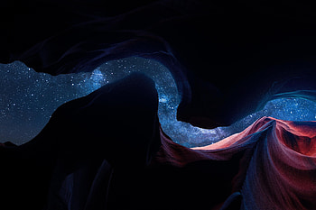 Nature, Stars, Canyon, Starry Sky, Slit HD wallpaper