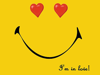 im in love, hearts, smiley, eye, love HD wallpaper