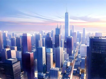 Urban landscape at the end of the day, cityscape, AI Art, Anime, city, anime city HD wallpaper