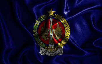 Special Region of Yogyakarta flag, , silk wavy flags, indonesian provinces, Day of Special Region of Yogyakarta, fabric flags, Flag of Special Region of Yogyakarta, 3D art, Special Region of Yogyakarta, Asia, Provinces of Indonesia HD wallpaper