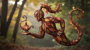 Autumn Genie Warrior - Enchanted Forest Spirit, genie, forest spirit, Autumn, nature, magical creature HD wallpaper