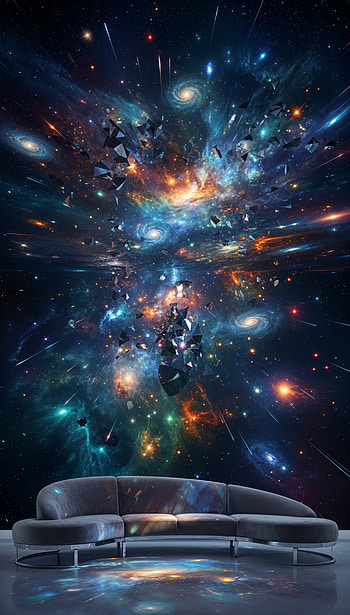 Nebula Lounge — Galaxy Couch , galaxy, nebula, mural HD phone wallpaper