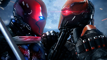 Red Hood Vs Deathstroke, red-hood, deathstroke, artwork, artist, artstation, digital-art, supervillain HD wallpaper