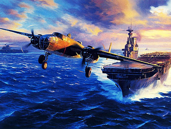 The Doolittle Raid, artwork, world war two, b25 mitchell, art HD wallpaper