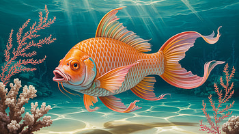 Ultra : Radiant Golden Fish in Coral Reef, fish HD wallpaper