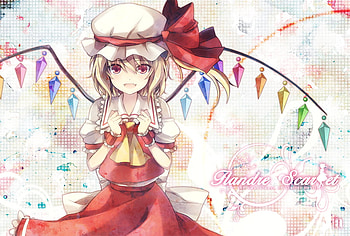Flandre Scarlet, colorful, flandre, ribbon, scarlet, dress, bow HD wallpaper