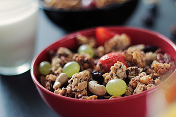 Food, Grapes, Berries, Nuts, Muesli, Breakfast HD wallpaper