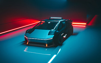 Tesla Cybertruck, concept truck, artwok HD wallpaper