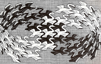 Swans, M.C. Escher HD wallpaper