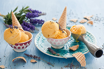 Ice Cream, Lavender, Food, Desert, Horn, Shoehorn HD wallpaper