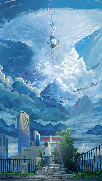 Tenki no Ko — Hina & Hodaka: Skybound, Tenki no ko, Hodaka Morishima, Hina Amano, Anime, Weathering with You HD phone wallpaper