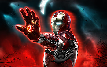 Iron Man In Hell, iron-man, superheroes, artwork, artist, deviantart HD wallpaper