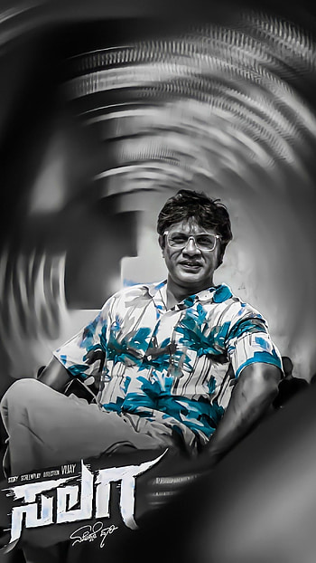 Duniya Vijay, Black And White, Background HD phone wallpaper