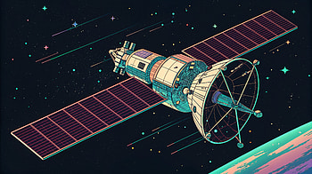 Vibrant Satellite in : A Cosmic Journey, satellite, spacecraft, space, technology, cosmic HD wallpaper