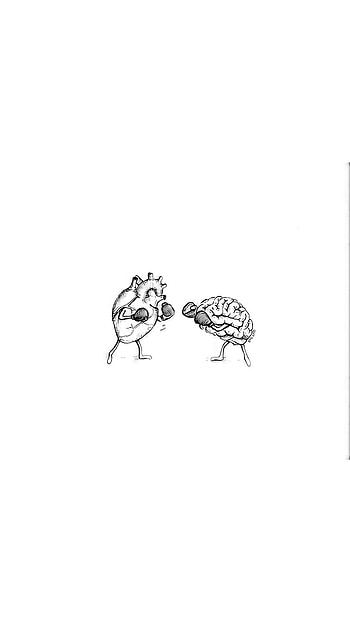 Corazón vs Cerebro, amor, art, pensamiento HD phone wallpaper