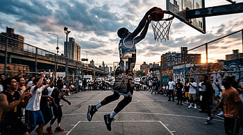 : Street Slam Dunk — Sunset Court HD wallpaper