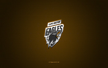 Cape Breton Eagles, Canadian hockey club, QMJHL, silver logo, gray carbon fiber background, Quebec Major Junior Hockey, hockey, Sydney, Canada, Cape Breton Eagles logo HD wallpaper