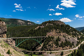 Nature, Sky, Mountains, Bridge HD wallpaper