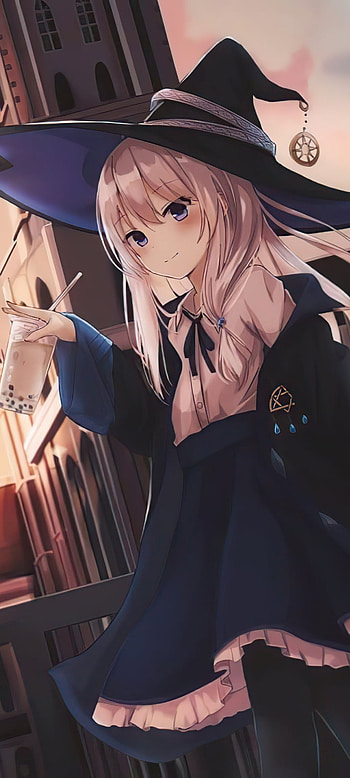 Majo no Tabitabi, uniform, hair, white, witch, elaina, girl, anime HD phone wallpaper