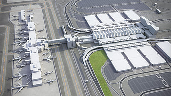 Denver International Airport, 3D model, 3D City Models HD wallpaper