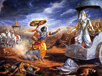 Arjuna Holding Wheel Chakra, Arjun Mahabharat HD wallpaper