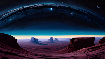Anime Landscape: Cosmic Digital Dreamscape, anime landscape, landscape, Digital Art, AI Art, Anime HD wallpaper