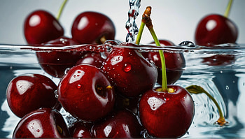 Cherries, cherry, water, splash HD wallpaper