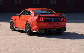 2022, Ford Mustang Shelby GT500, , rear view, exterior, red sports coupe, new red Mustang Shelby GT500, American sports cars, Ford HD wallpaper