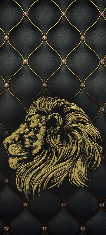 Leather Lions, Gold, art, premium, King, felidae, Animal HD phone wallpaper