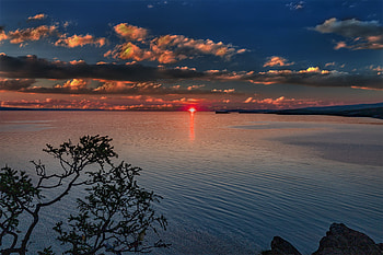 The Sun, Dawn, Landscape, Sunrise, River HD wallpaper