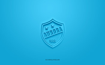 Club Aurora, creative 3D logo, blue background, Bolivia Primera Division, 3d emblem, Bolivian football Club, Bolivia, 3d art, football, Club Aurora 3d logo HD wallpaper