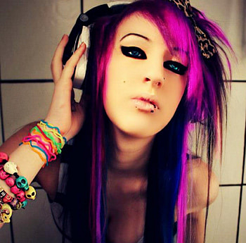 Music :X, punk, sexy, model, color, heads, eyes, hot, cute, piercing, music, emo, hair HD wallpaper