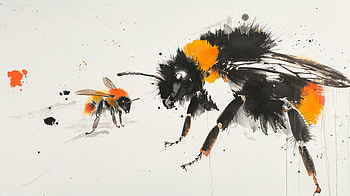Vibrant Bumblebee Art, bumblebee HD wallpaper