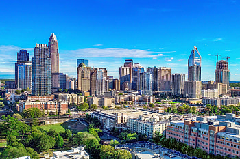 Charlotte Skyline, Aerial View, Q City Metro HD wallpaper
