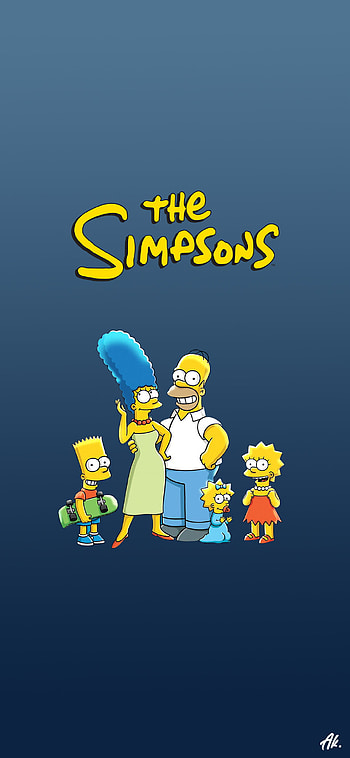 Simpsons_family, aesthetic, trending, , art, blue, cartoon, trend, yellow, simpsons HD phone wallpaper