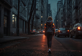 Women walking alone threw the streets, dark, woman, city, street, light HD wallpaper