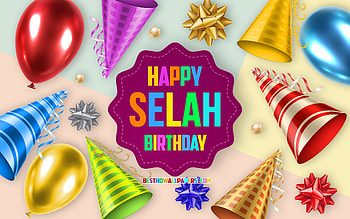 Happy Birtay Selah, , Birtay Balloon Background, Selah, creative art, Happy Selah birtay, silk bows, Selah Birtay, Birtay Party Background HD wallpaper