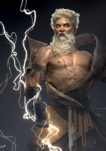 Zeus, ArtStation gallery, Divine inspiration, Captivating artwork HD phone wallpaper