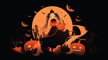 Halloween Witch and Pumpkins, holiday, halloween HD wallpaper