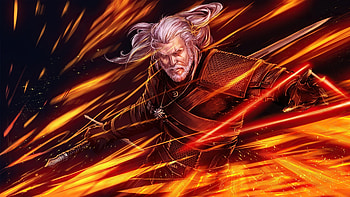 The witcher 3: Wild Hunt, white hair warrior, video game HD wallpaper