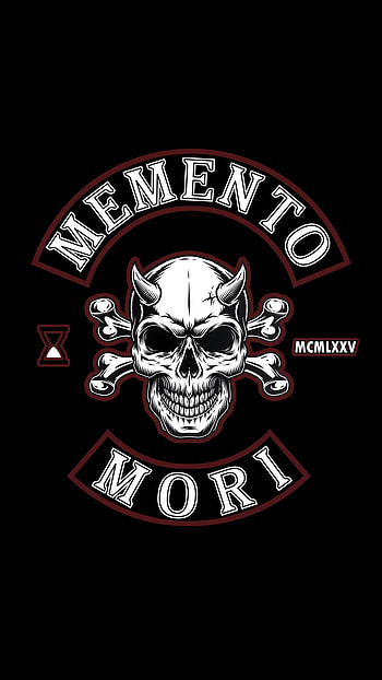 Memento Mori, patch, red, rocker, symbol, cut, black, skull HD phone wallpaper