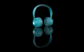 Heads, music, blue, digital art HD wallpaper