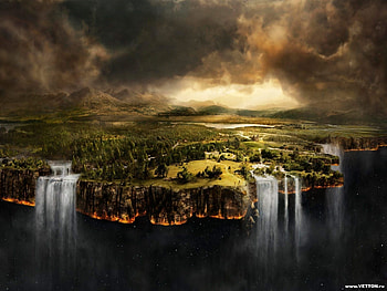 Landscape, Fantasy, Sky, Waterfalls HD wallpaper