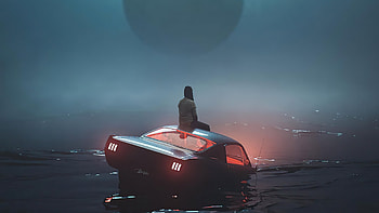 Sinking Slowly, alone, artist, artwork, digital-art HD wallpaper