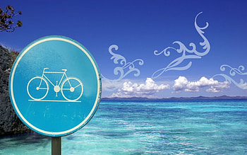 Bike on Water , abstract, 3d HD wallpaper