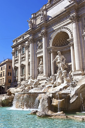 Trevi Fountain, Rome streets, European vacation, Italian attractions HD phone wallpaper