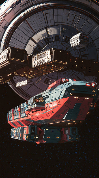 Galactic Cargo: A Stunning for Your , spaceship, Sci Fi, space HD phone wallpaper