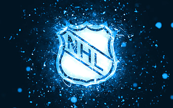 NHL blue logo, , blue neon lights, National Hockey League, blue abstract background, NHL logo, cars brands, NHL HD wallpaper
