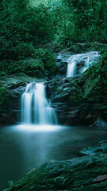 Landscape of waterfalls HD phone wallpaper